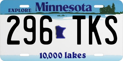MN license plate 296TKS