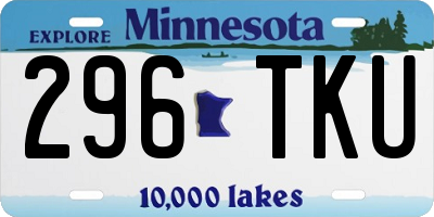 MN license plate 296TKU
