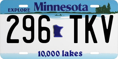 MN license plate 296TKV