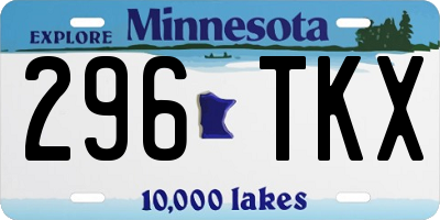 MN license plate 296TKX