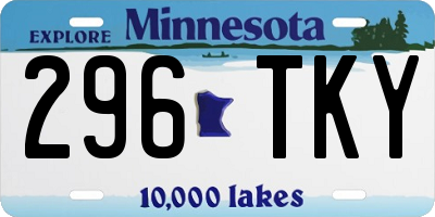 MN license plate 296TKY