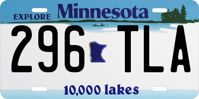 MN license plate 296TLA