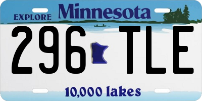 MN license plate 296TLE