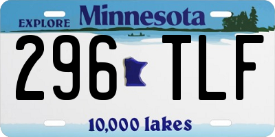 MN license plate 296TLF