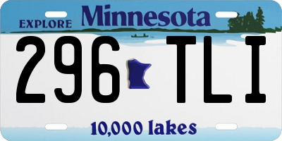 MN license plate 296TLI