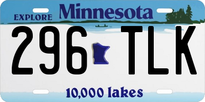 MN license plate 296TLK