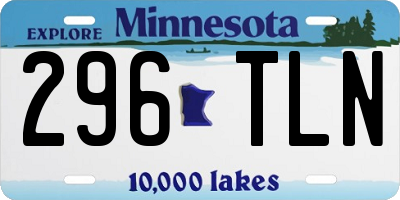 MN license plate 296TLN