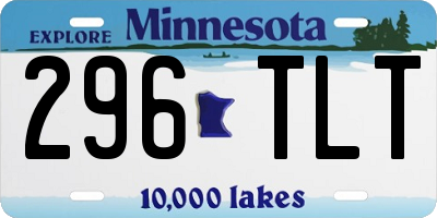 MN license plate 296TLT