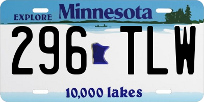 MN license plate 296TLW