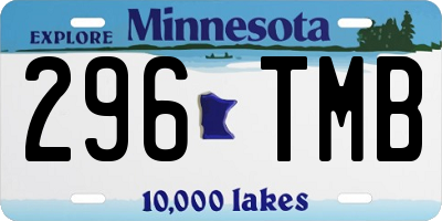 MN license plate 296TMB