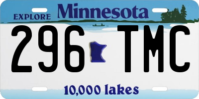 MN license plate 296TMC