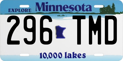 MN license plate 296TMD