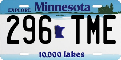 MN license plate 296TME