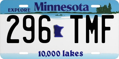 MN license plate 296TMF