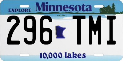 MN license plate 296TMI