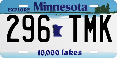 MN license plate 296TMK