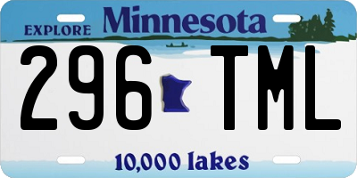 MN license plate 296TML