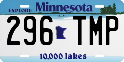 MN license plate 296TMP