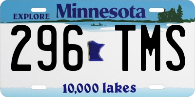 MN license plate 296TMS