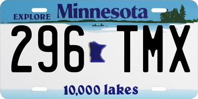 MN license plate 296TMX