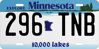 MN license plate 296TNB
