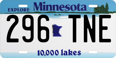 MN license plate 296TNE