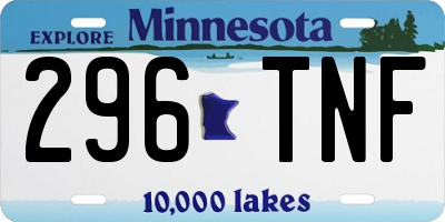 MN license plate 296TNF