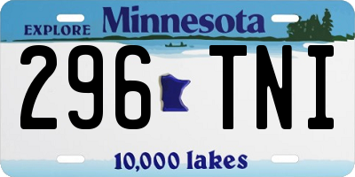 MN license plate 296TNI
