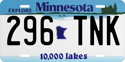 MN license plate 296TNK