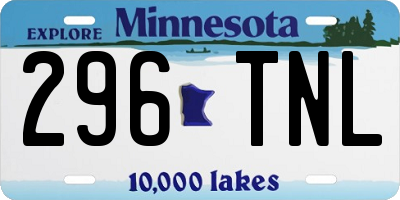 MN license plate 296TNL
