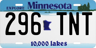 MN license plate 296TNT