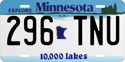 MN license plate 296TNU