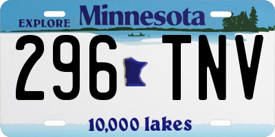 MN license plate 296TNV