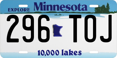 MN license plate 296TOJ