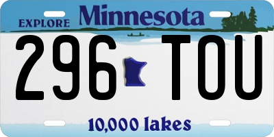 MN license plate 296TOU