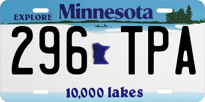MN license plate 296TPA