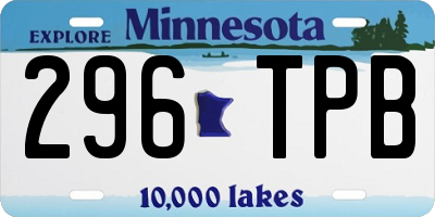 MN license plate 296TPB