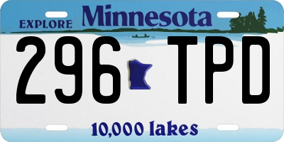 MN license plate 296TPD