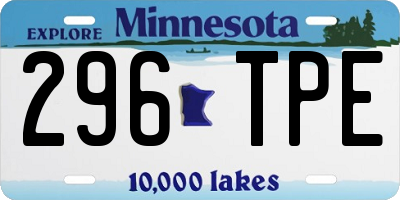MN license plate 296TPE