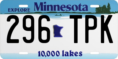 MN license plate 296TPK