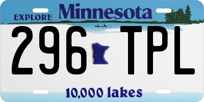 MN license plate 296TPL