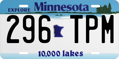 MN license plate 296TPM
