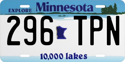 MN license plate 296TPN