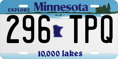 MN license plate 296TPQ