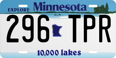 MN license plate 296TPR