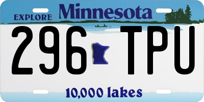 MN license plate 296TPU