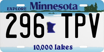 MN license plate 296TPV