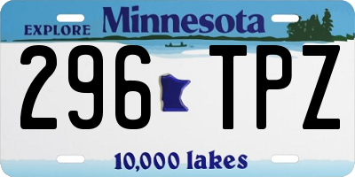 MN license plate 296TPZ