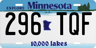 MN license plate 296TQF