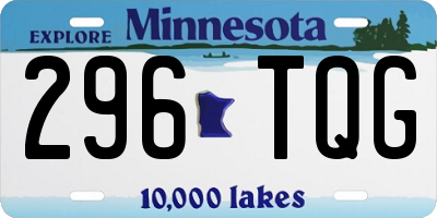 MN license plate 296TQG